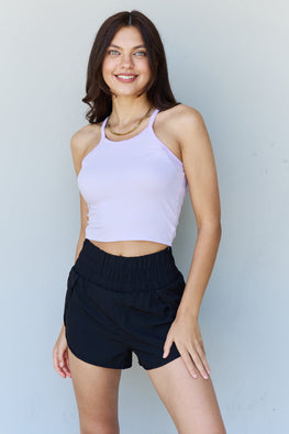 Ninexis Everyday Staple Soft Modal Short Strap Ribbed Tank Top in Lavender - TopFashionHQ