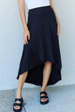 Ninexis First Choice High Waisted Flare Maxi Skirt in Black - TopFashionHQ