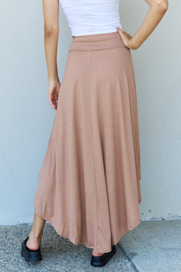 Ninexis First Choice High Waisted Flare Maxi Skirt in Camel - TopFashionHQ