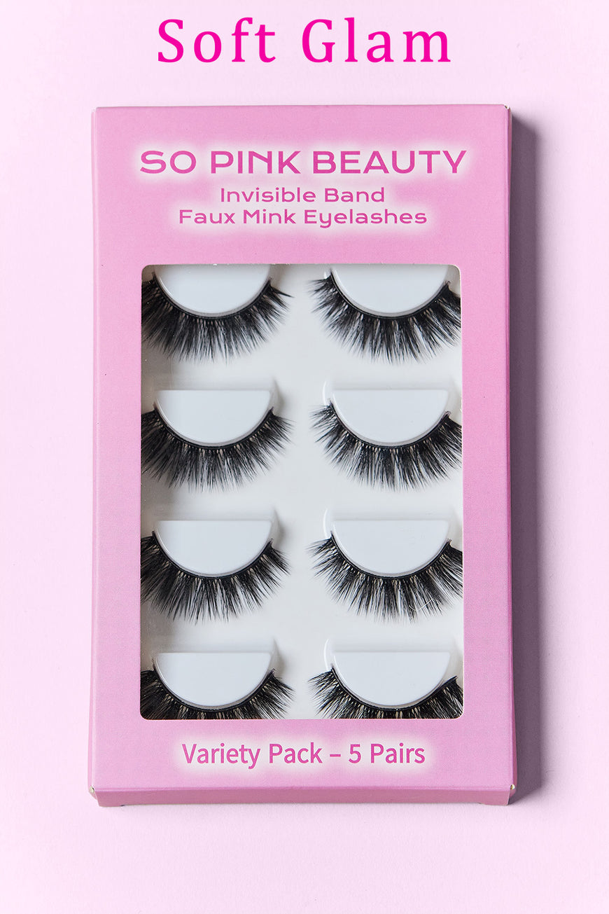 SO PINK BEAUTY Mink Eyelashes 5 Pairs - TopFashionHQ