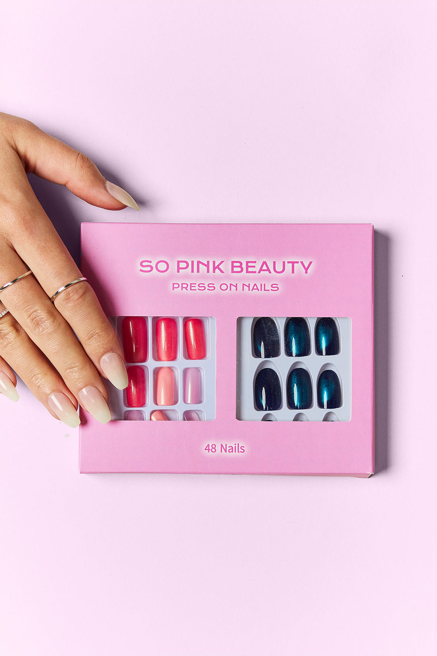 SO PINK BEAUTY Press On Nails 2 Packs - TopFashionHQ