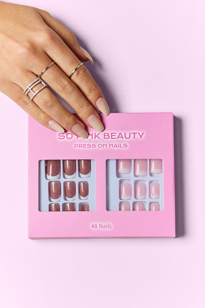 SO PINK BEAUTY Press On Nails 2 Packs - TopFashionHQ