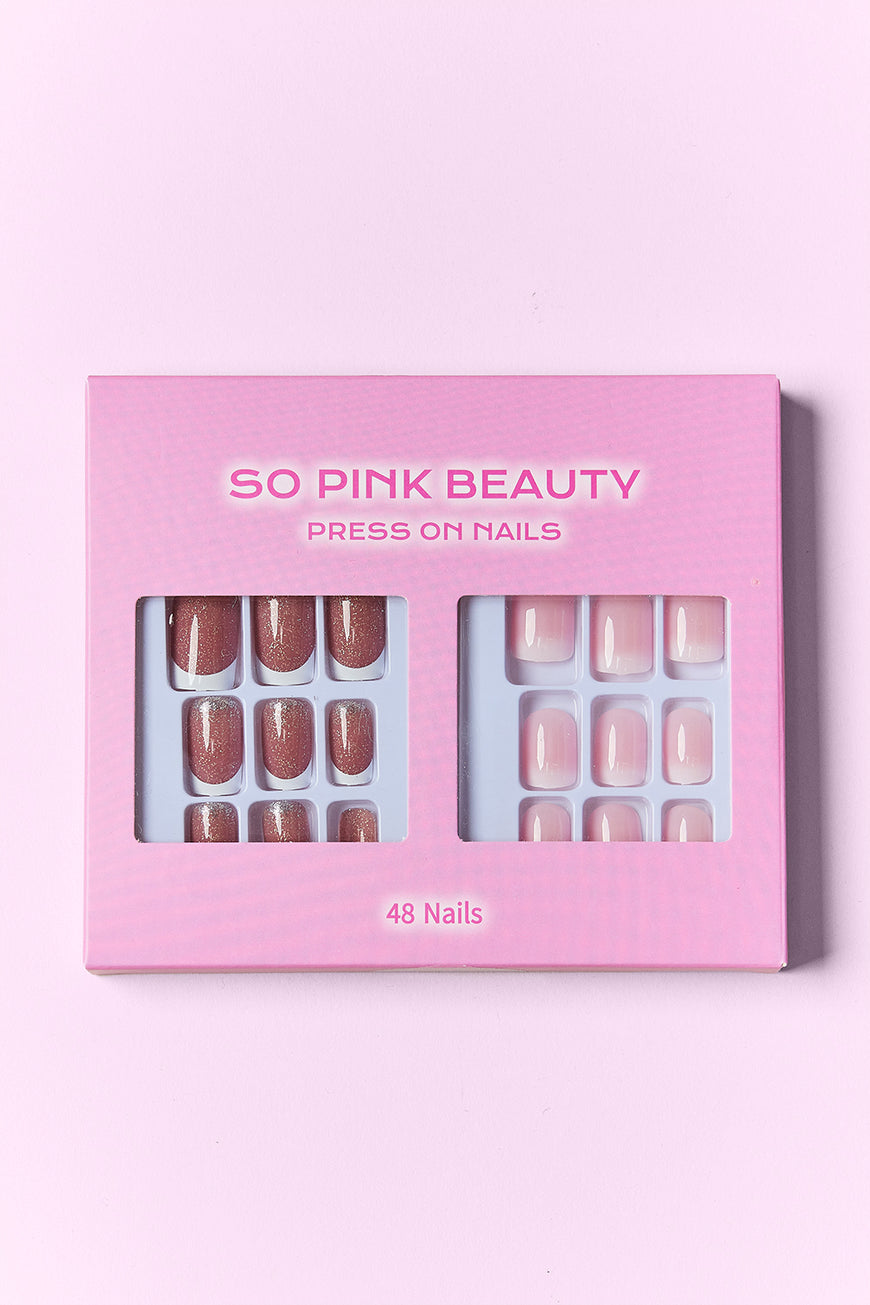 SO PINK BEAUTY Press On Nails 2 Packs - TopFashionHQ