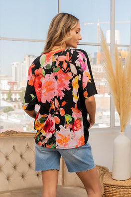 Sew In Love Full Size Floral Round Neck Short Sleeve T-Shirt - TopFashionHQ