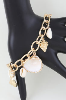 Multi Seashell Charm Chain Bracelet