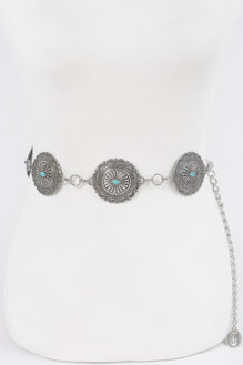 Western Style Metal Chain Belt