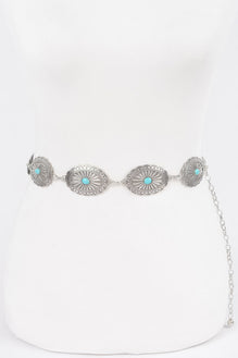 Western Style Metal Chain Belt