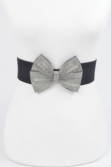Rhinestone Ribbon Elastic Belt