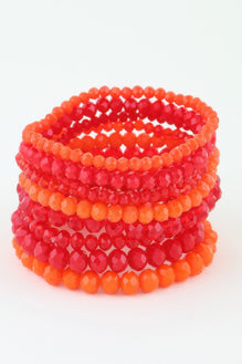 Multi Blaze Crystal Beaded Bracelet