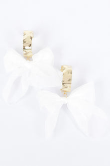 Metal Fabric Flower Earring