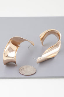 Abstract Shiny Twisted Plate Earrings