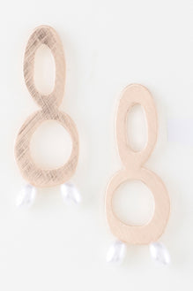 Open Abstract Pearl Drop Earrings