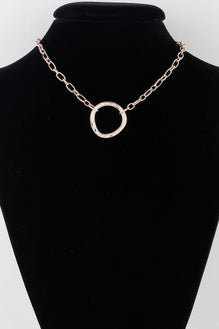 Hammered Hoop Chain Necklace