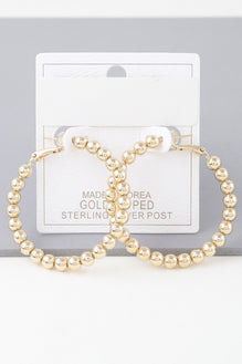 Shiny Beaded Hoop Earrings