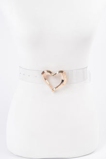 Heart Shape Metal Buckle Clear Belt