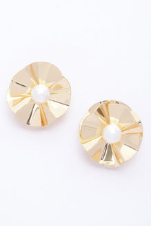 Faux Pearl Metal Earring