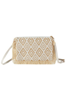 Diamond Checker Tassel Edge Crossbody Bag