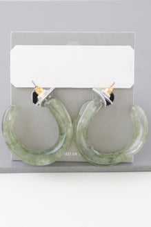 Multi Marble Stone Hoop Earrings
