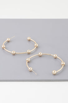 Multi Shiny Bead Hoop Earrings