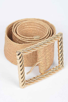 Wide Metal Buckle Clear Belt