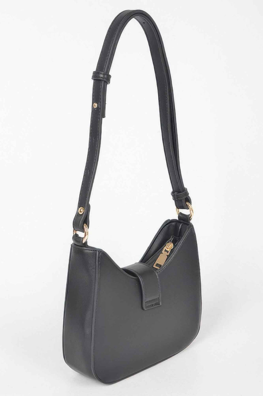 Vegan Metal Buckle Shoulder Bag