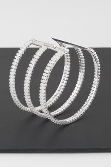 Triple Crystal Open Cuff Bracelet
