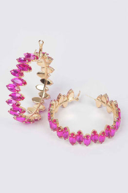 Rhinestone Hoop Earring