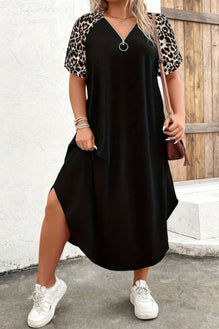 Plus Size Strip Sleeveless Loose Fit Full Dress