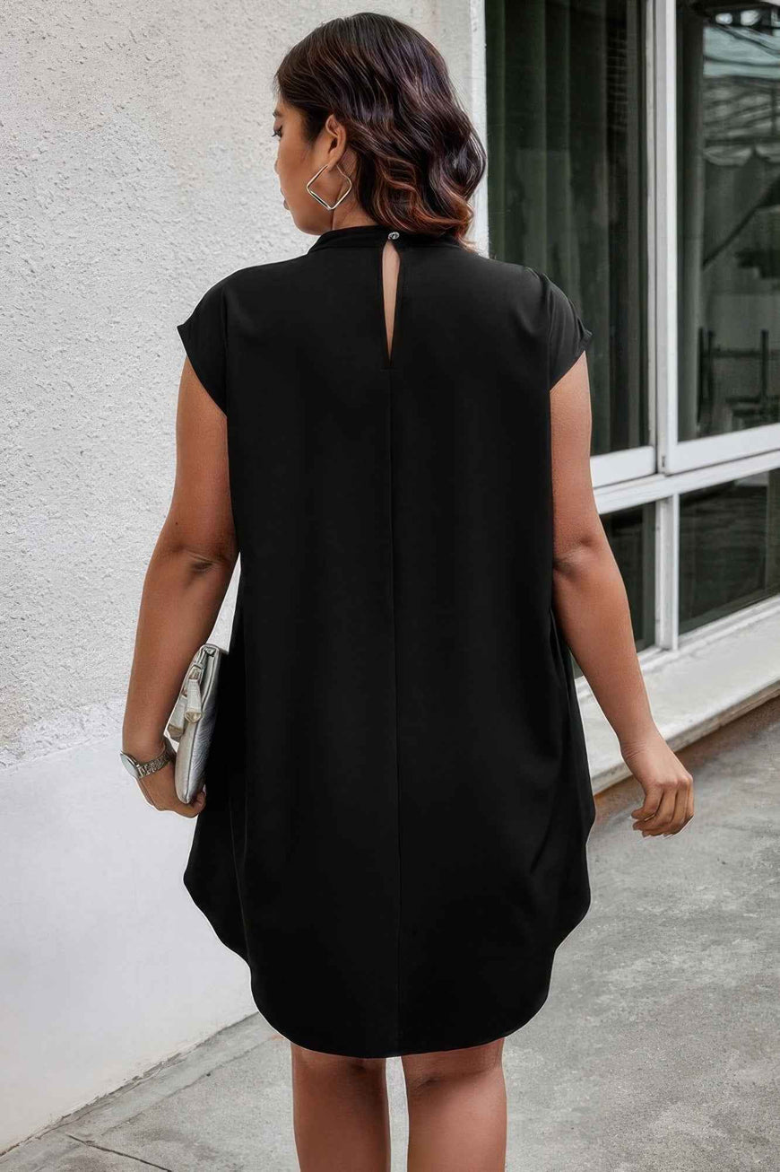 Plus Size Asymmetrical Hem Sparkly Patchwork Shirt