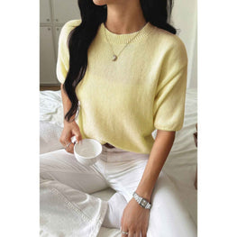 Round Neck Knit Drop Shoulder Loose Sweater