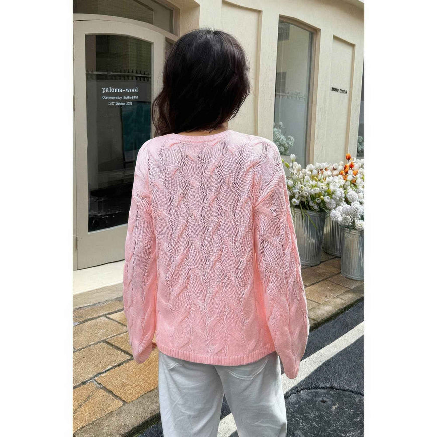 Solid Round Neck Knit Loose Sweater