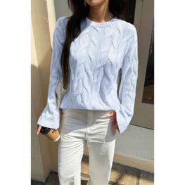 Solid Round Neck Knit Loose Sweater