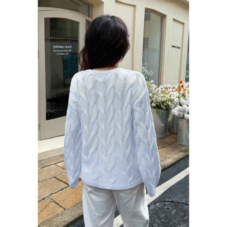 Solid Round Neck Knit Loose Sweater