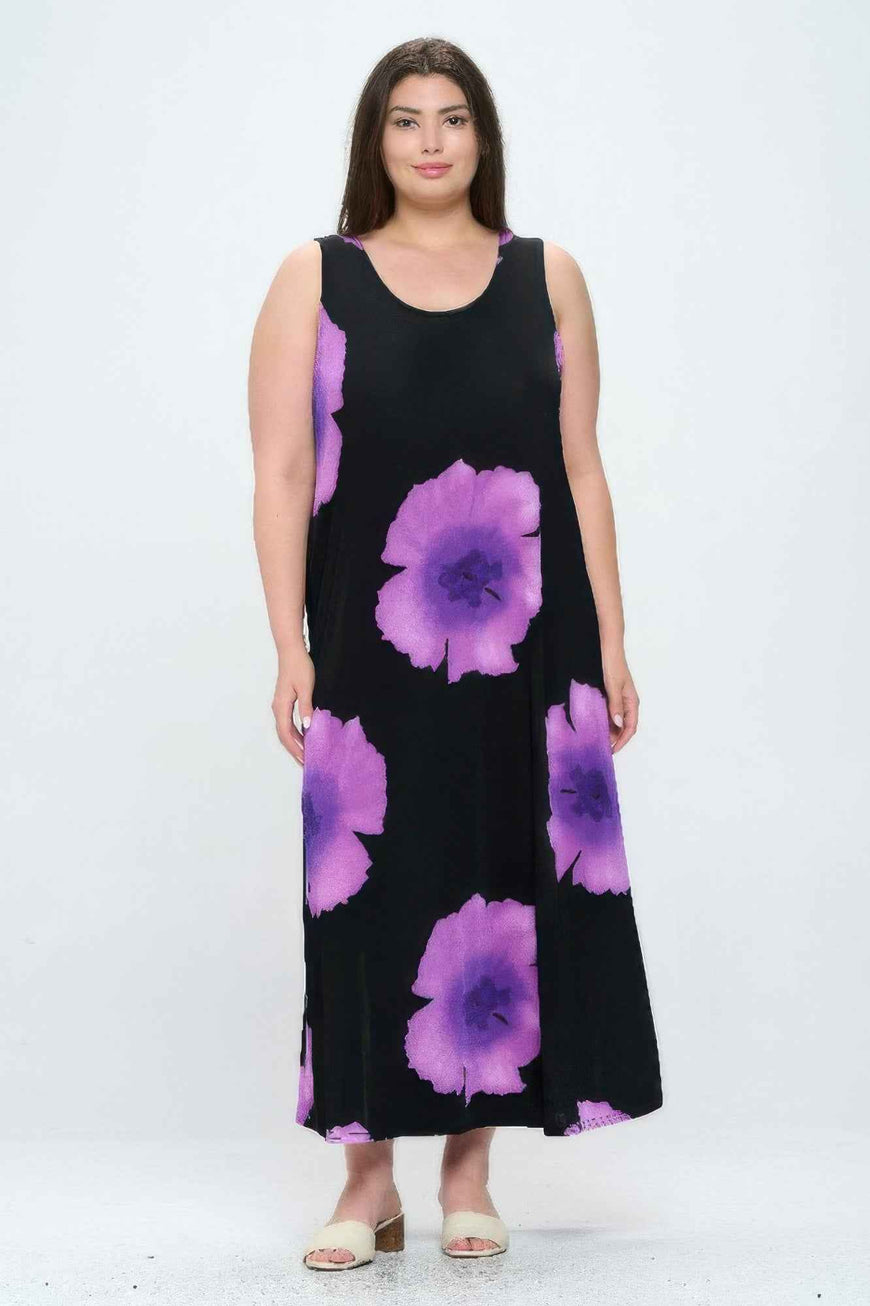 Stretchy Floral Print Maxi Dress