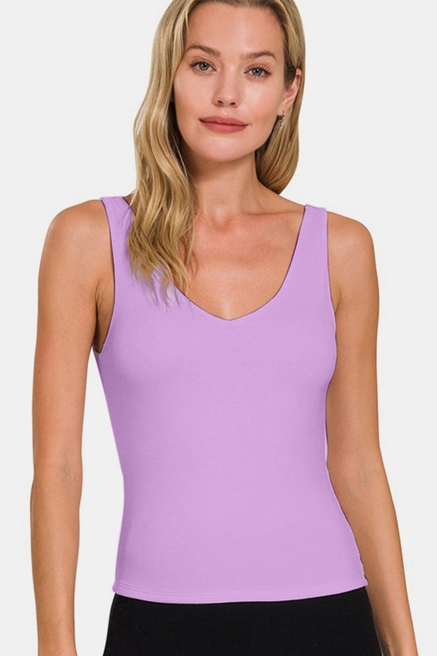 Zenana V-Neck Slim Tank - TopFashionHQ