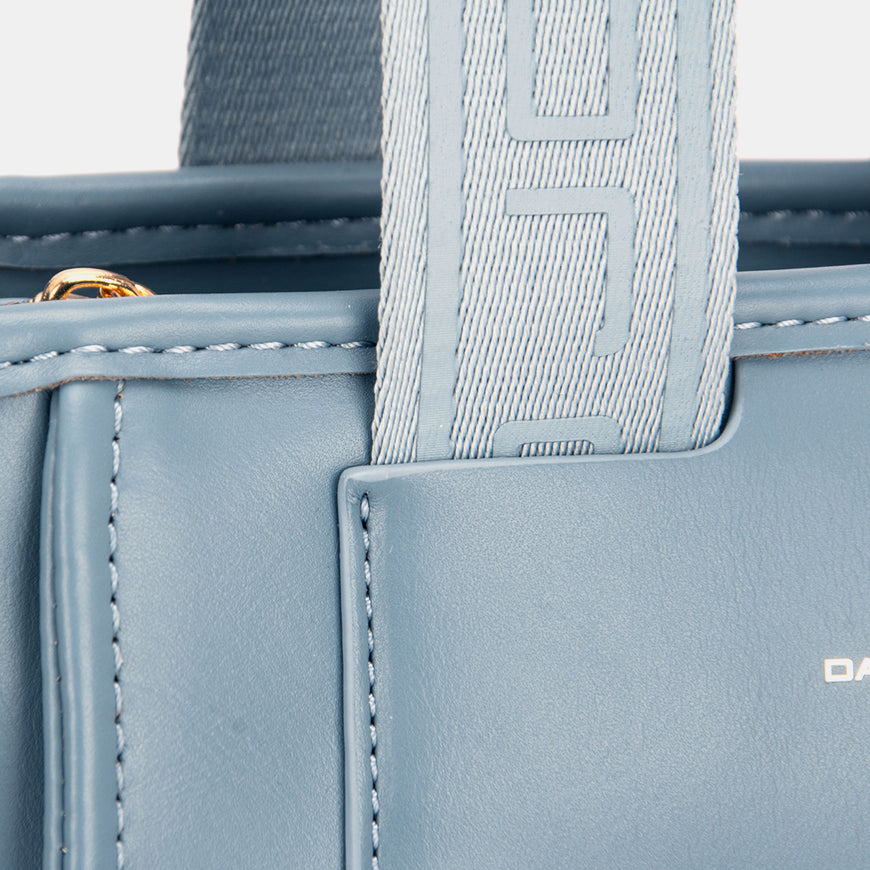 David Jones Small Handbag with Embossed Pattern Handles - TopFashionHQ