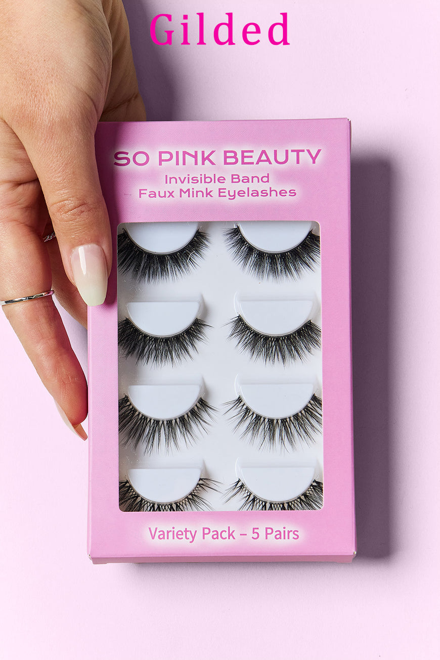 SO PINK BEAUTY Faux Mink Eyelashes Variety Pack 5 Pairs - TopFashionHQ
