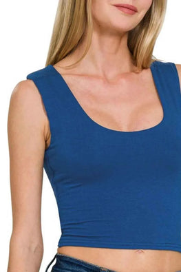 Zenana Double Layered Cropped Tank Top