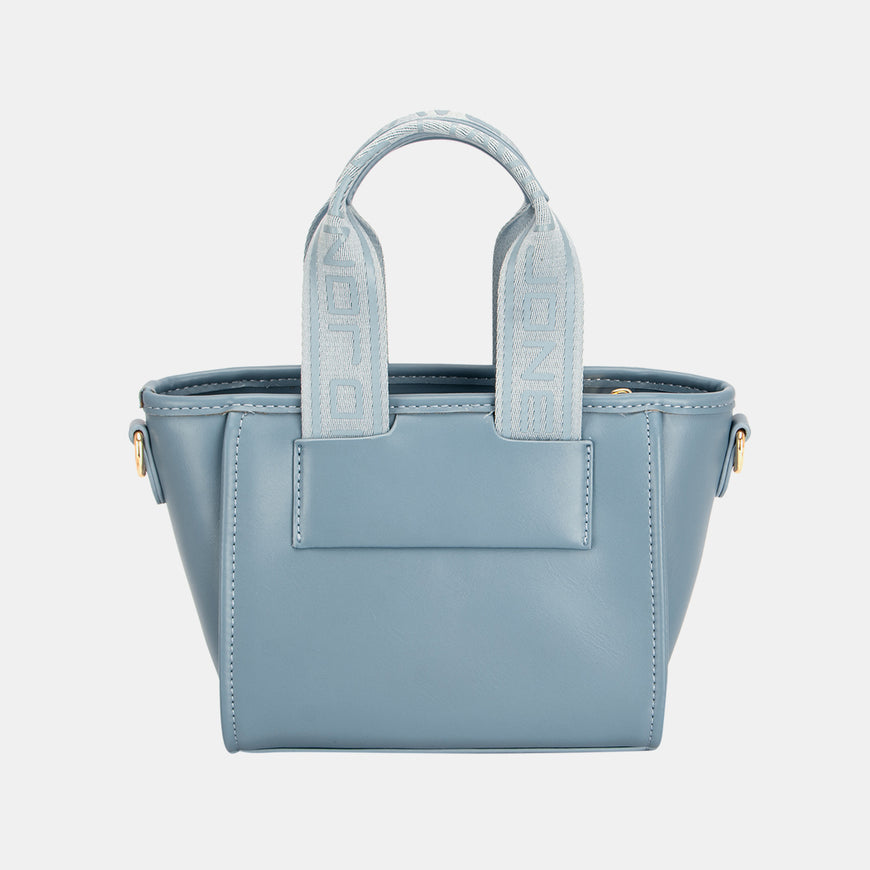 David Jones Small Handbag with Embossed Pattern Handles - TopFashionHQ