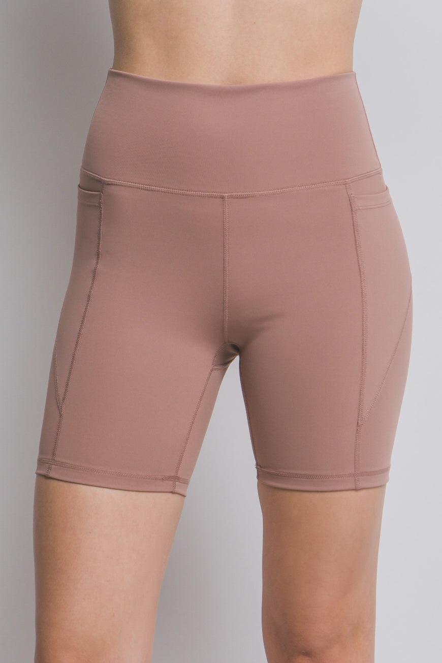 Love Tree High Waist Seam Detail Active Shorts - TopFashionHQ