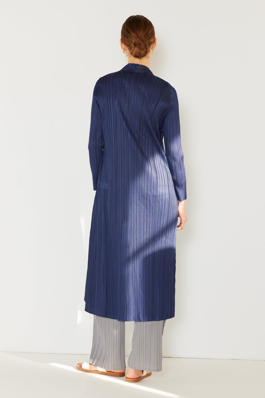 Marina West Swim Pleated Long Sleeve Cardigan - TopFashionHQ