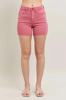 Judy Blue Pink Back Pkt Embroidery Shorts