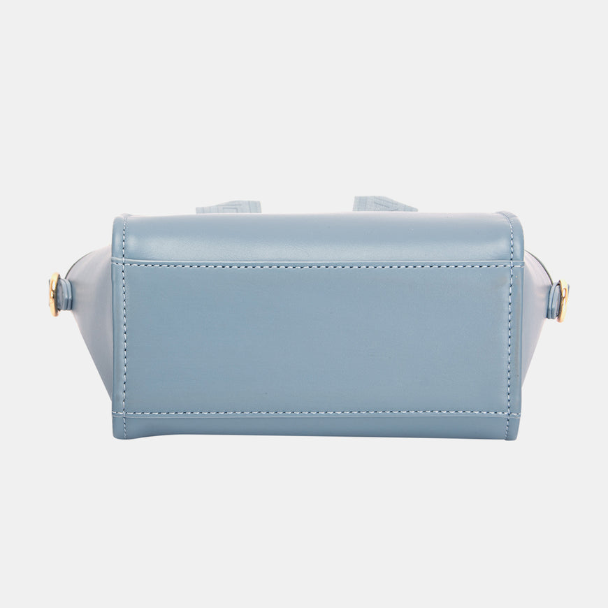 David Jones Small Handbag with Embossed Pattern Handles - TopFashionHQ