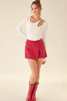 Idem Ditto Front Cut Out Long Sleeve Knit Top - TopFashionHQ