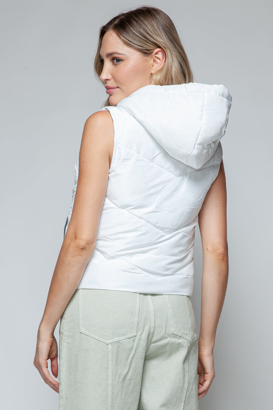 Snobbish Zip Up Quilted Hooded Vest - TopFashionHQ