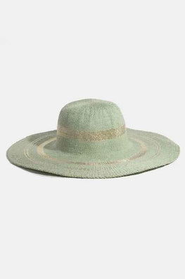 Fame Metallic Accent Trim Floppy Sun Hat