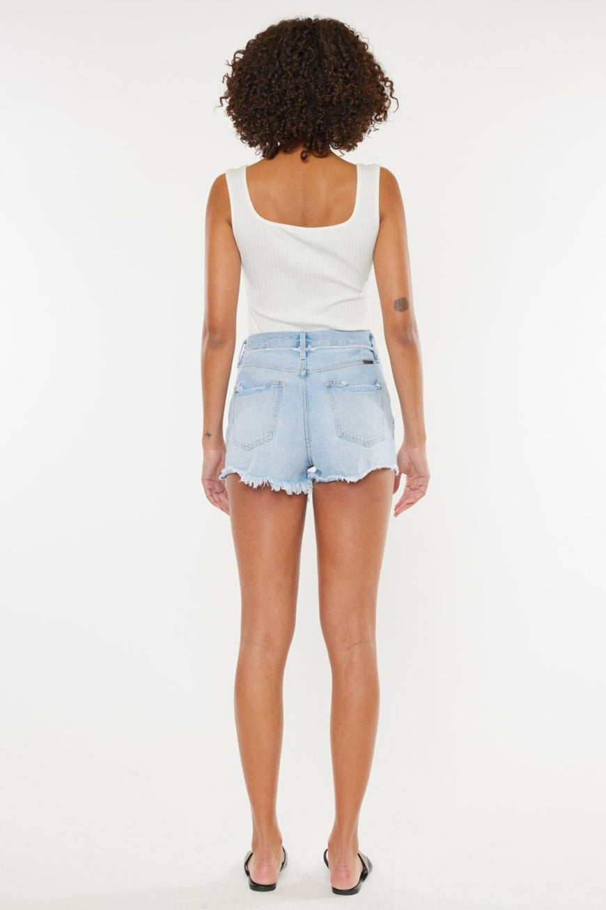 Kancan Distressed Button Fly Denim Shorts - TopFashionHQ