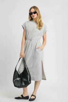 Umgee Side Slit Short Sleeve Midi Tee Dress