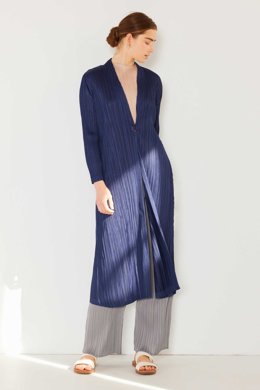 Marina West Swim Pleated Long Sleeve Cardigan - TopFashionHQ
