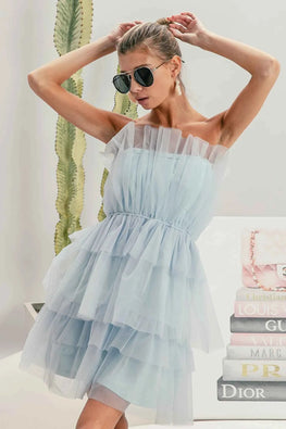 BiBi Sleeveless Layered Organza Dress